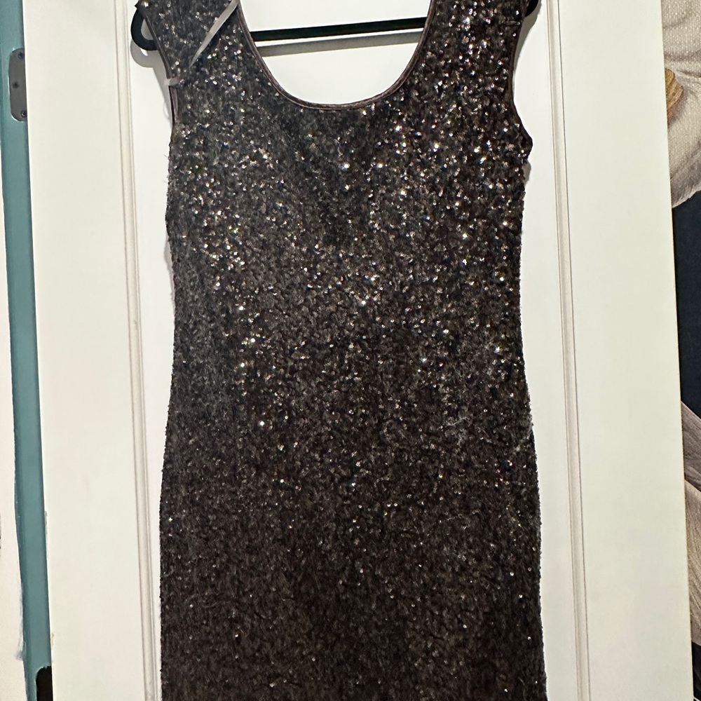 EUC! Muse Brown Sequin Bodycon Mini Dress Night Out